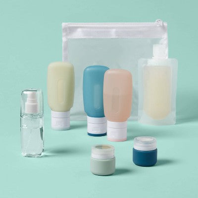 Zestaw pojemników podróżnych do kosmetyków i żeli