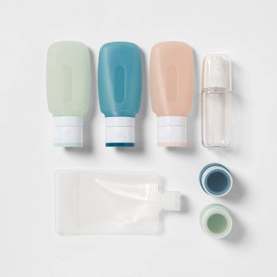 Zestaw pojemników podróżnych do kosmetyków i żeli