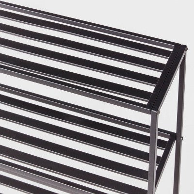 Regał nad toaletę czarny, trzy poziomy na łazienkę